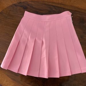 American Apparel Pink Gabardine Tennis Pleated Mini Skirt